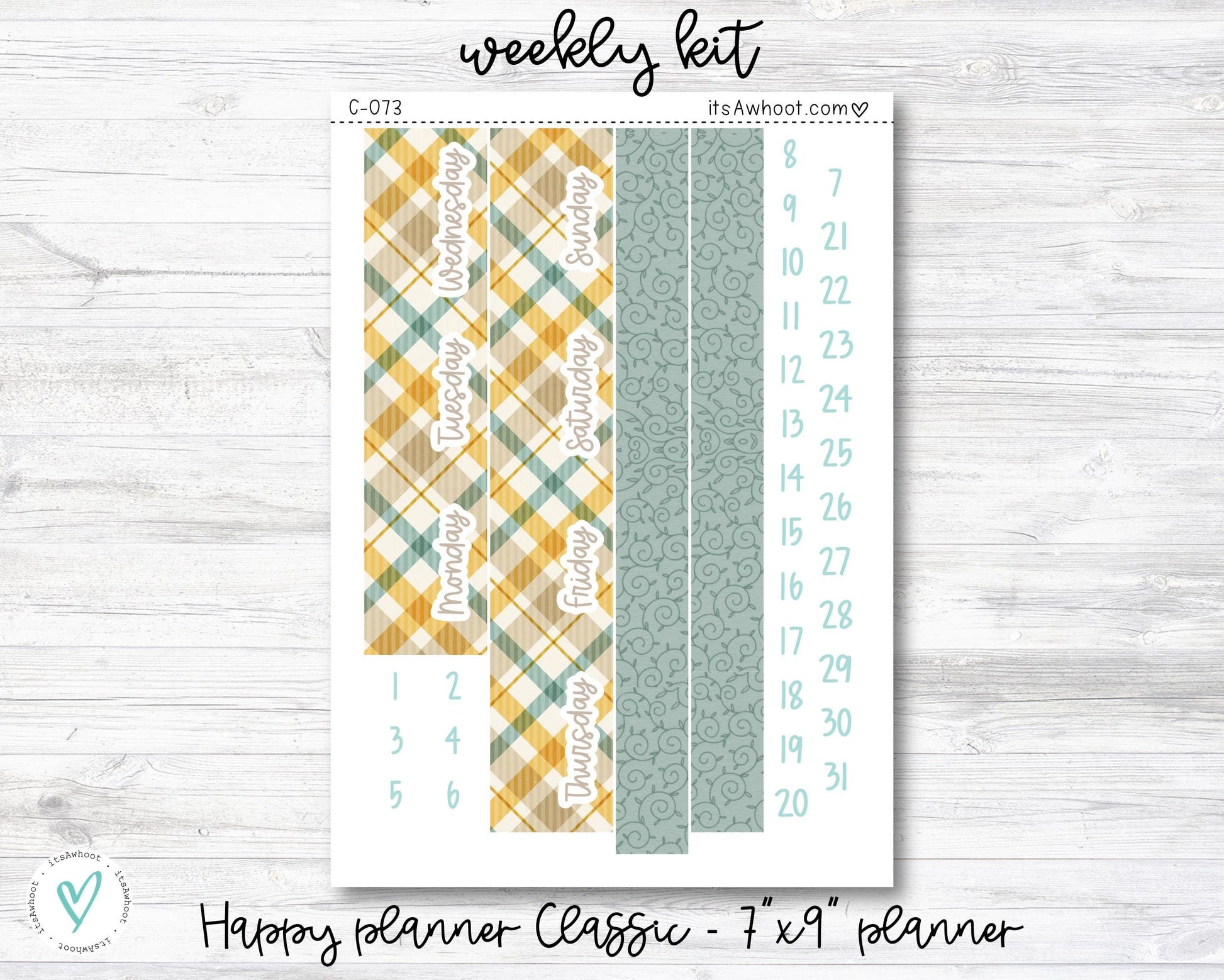 WEEKLY Kit Planner Stickers - I Found You - Happy Planner CLASSIC - Vertical/7x9" Planner (C025)