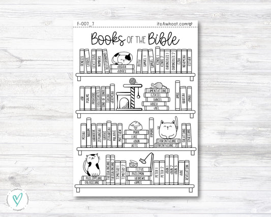 Books of the Bible Checklist Sticker, Books of the Bible Tracker - CAT (F007_7)
