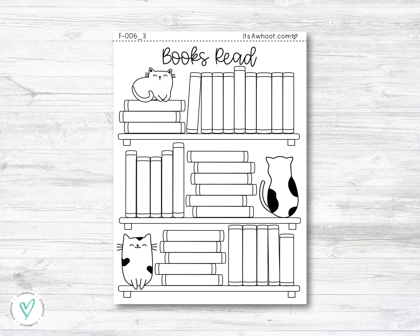 Books Read Dashboard Sticker - CAT (F006_3)