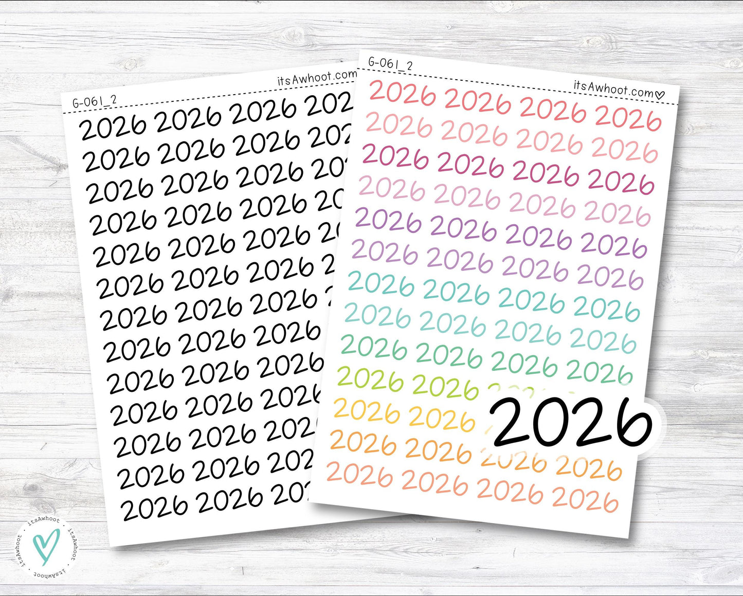 Year Script Planner Stickers - 2022 (G061_2)