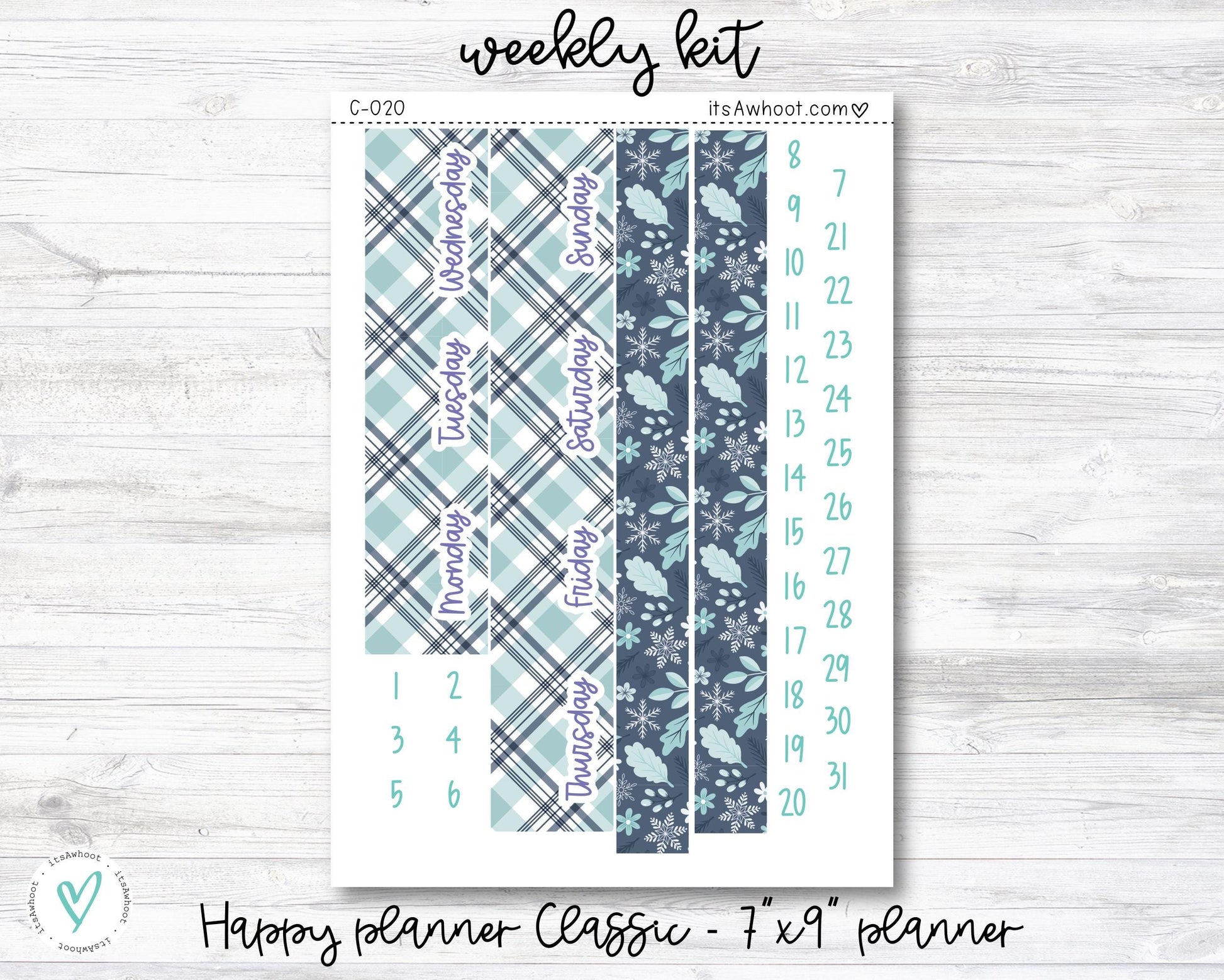 WEEKLY Kit Planner Stickers - "Warm Thoughts" - Happy Planner CLASSIC / 7"x9" - Vertical (C020)