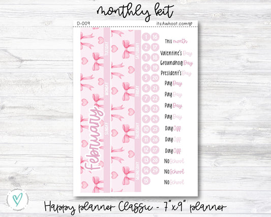 MONTHLY Kit Planner Stickers - FEBRUARY "Pinkie Promise" - Happy Planner CLASSIC / 7"x9" (D009)
