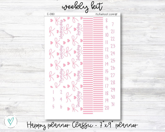 WEEKLY Kit Planner Stickers - "Pinkie Promise" - Happy Planner CLASSIC / 7"x9" - Vertical (C080)