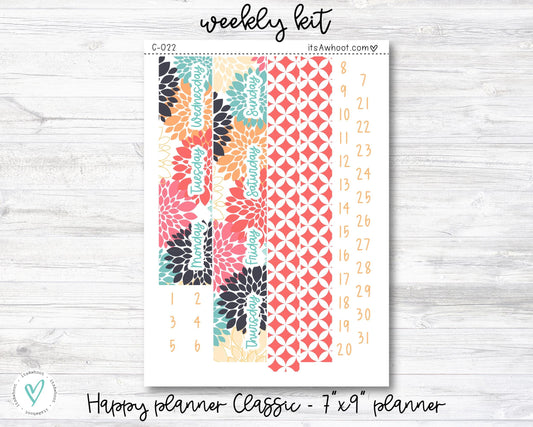 WEEKLY Kit Planner Stickers - "Retro Vibes" - Happy Planner CLASSIC / 7"x9" - Vertical (C022)
