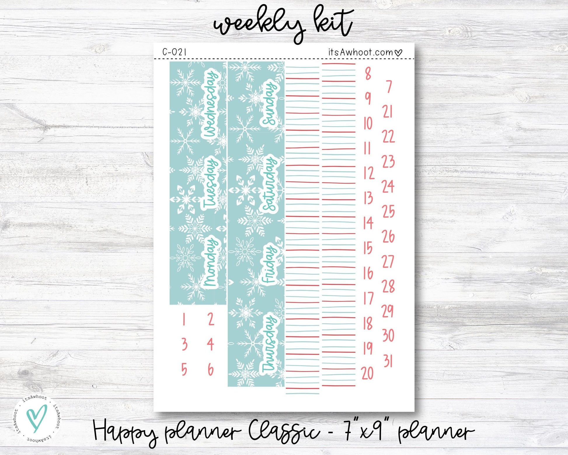 WEEKLY Kit Planner Stickers - "Warm Thoughts" - Happy Planner CLASSIC / 7"x9" - Vertical (C021)