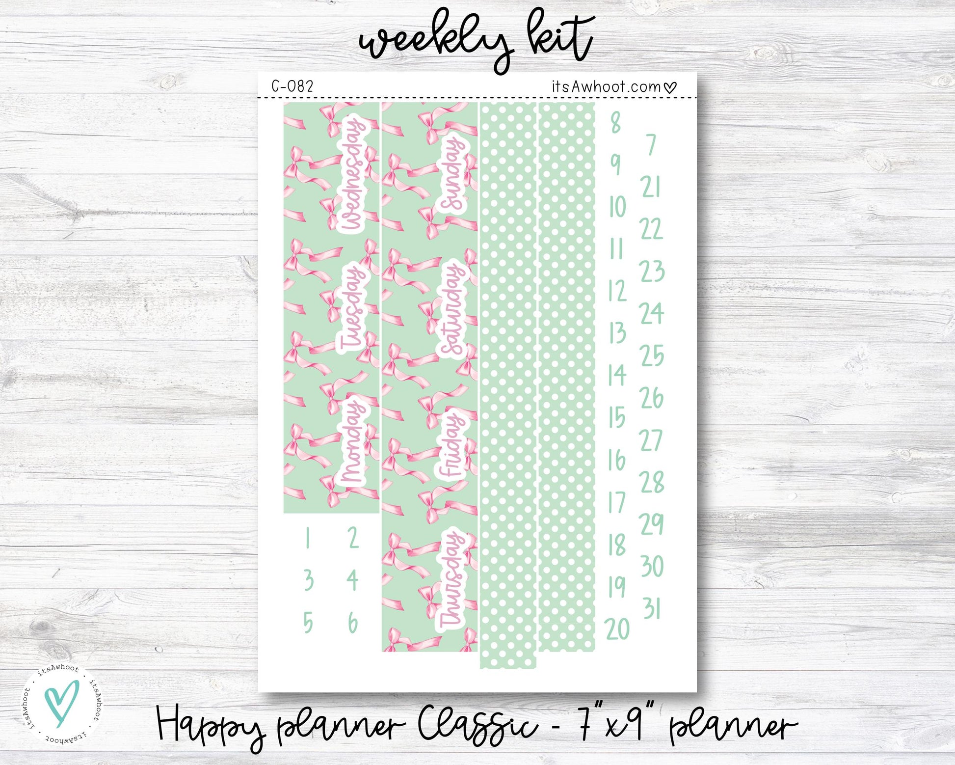 WEEKLY Kit Planner Stickers - "Pinkie Promise" - Happy Planner CLASSIC / 7"x9" - Vertical (C082)