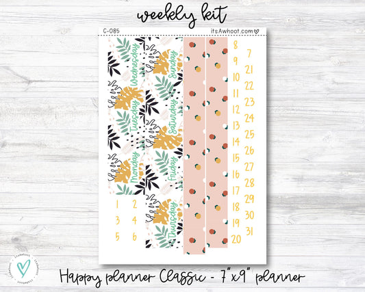 WEEKLY Kit Planner Stickers - "Tropical Fruit Summer" - Happy Planner CLASSIC / 7"x9" - Vertical (C085)