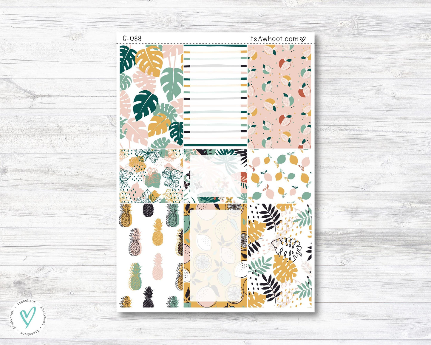 WEEKLY Kit Planner Stickers - "Tropical Fruit Summer" - Happy Planner CLASSIC - Vertical (C002)
