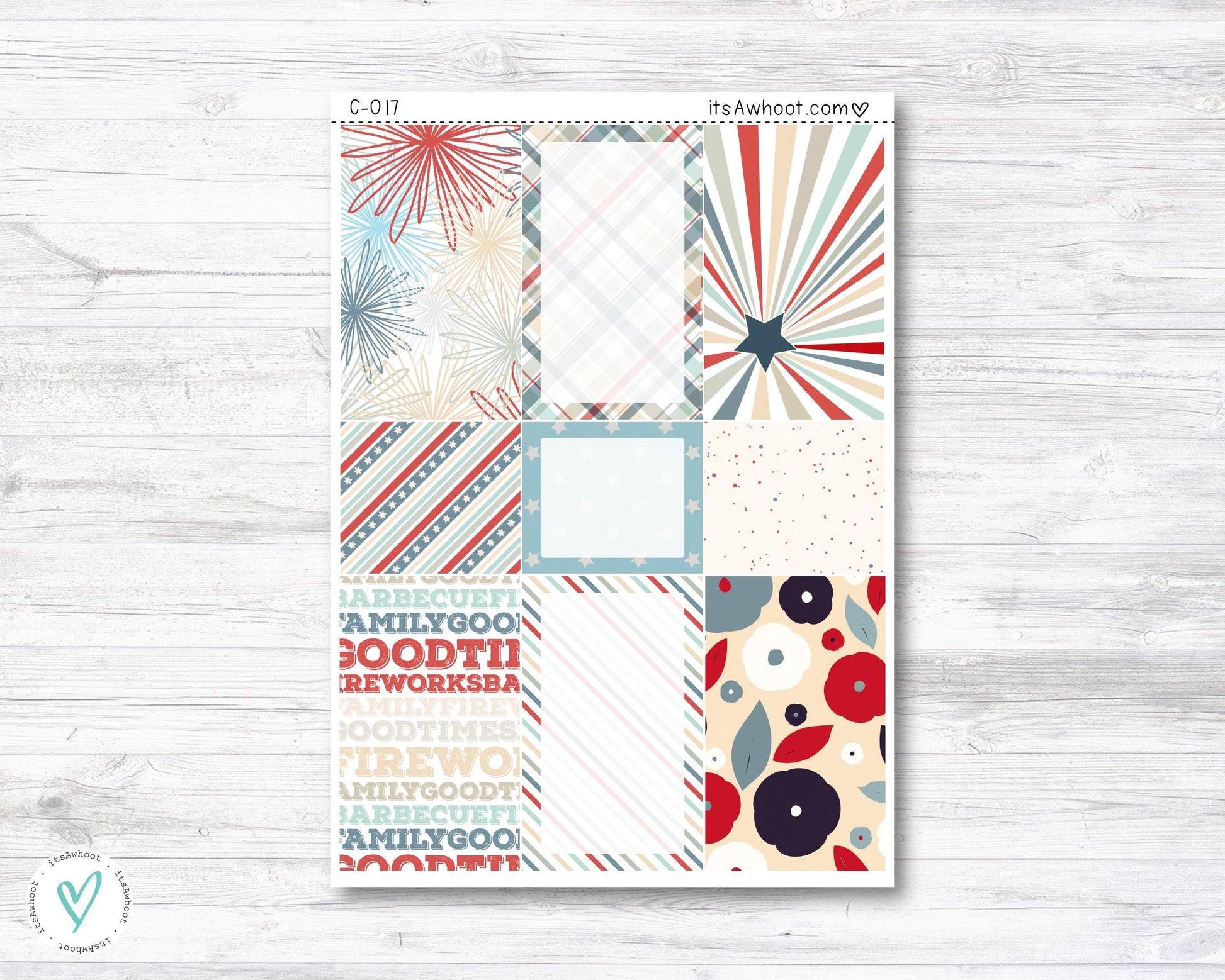 WEEKLY Kit Planner Stickers - "'Merica" - Happy Planner CLASSIC - Vertical (C017)