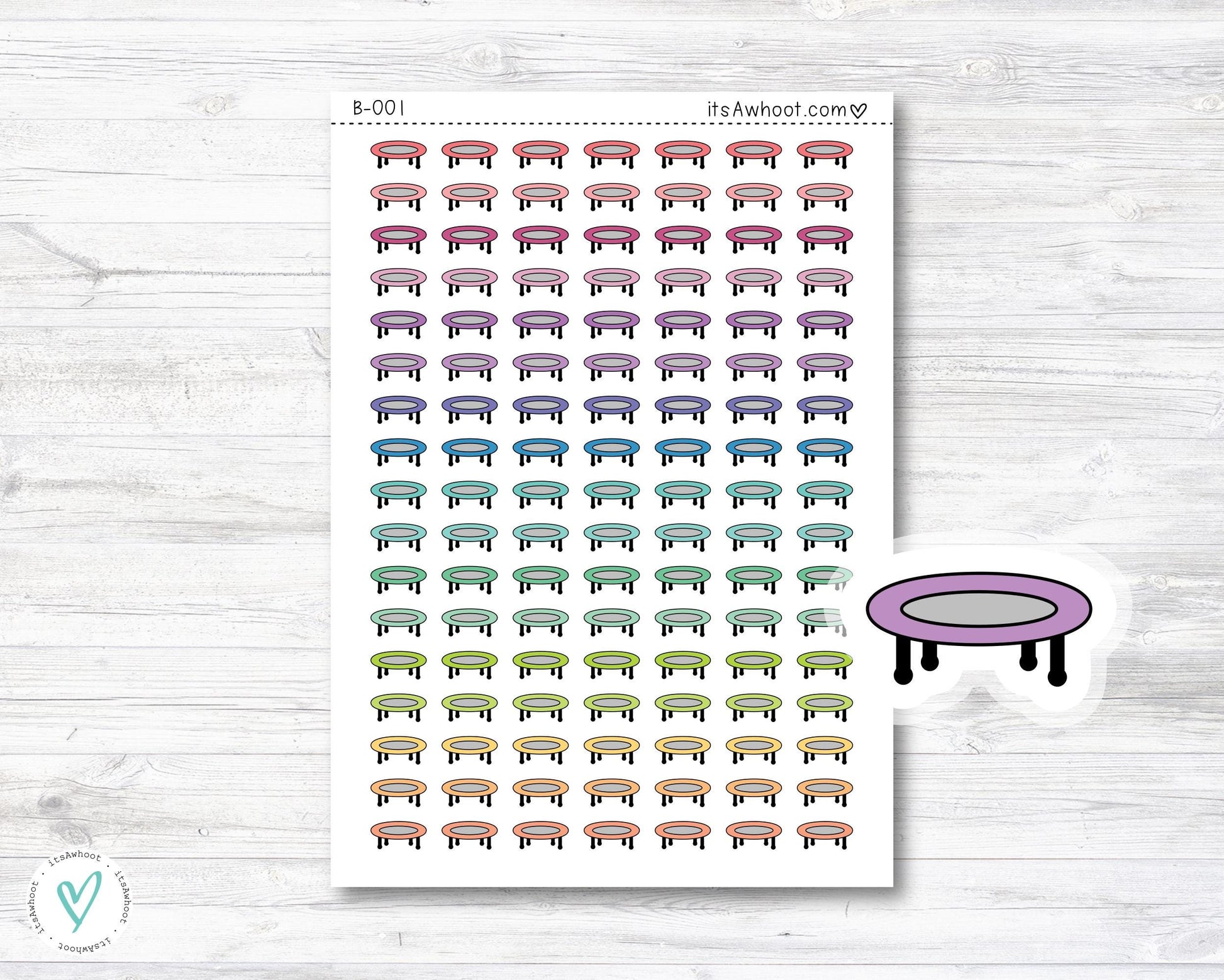 Trampoline Icon Planner Stickers, Trampoline Icon Stickers (B001)