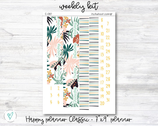 WEEKLY Kit Planner Stickers - "Tropical Fruit Summer" - Happy Planner CLASSIC / 7"x9" - Vertical (C087)