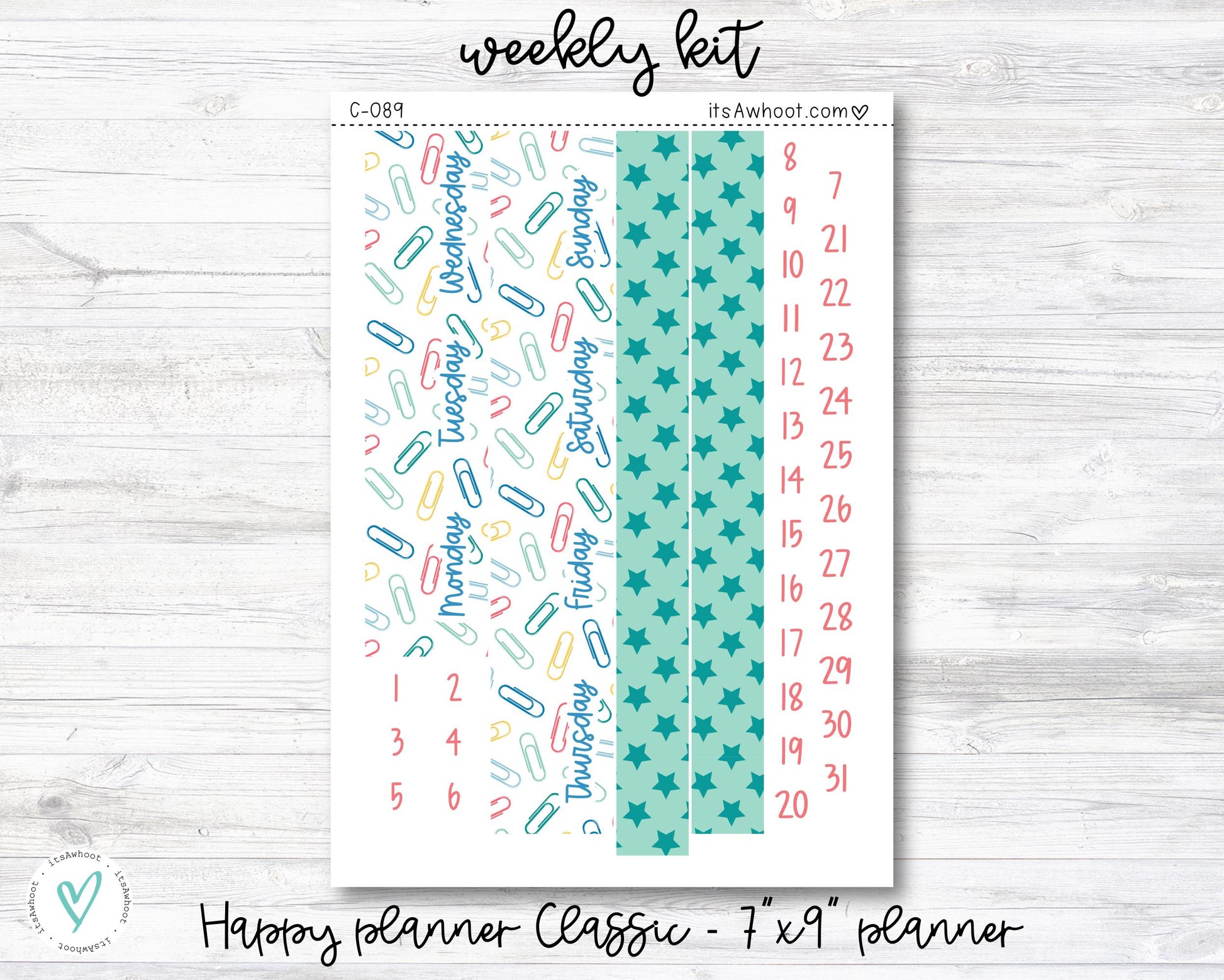 WEEKLY Kit Planner Stickers - "Back to School" - Happy Planner CLASSIC / 7"x9" - Vertical (C089)