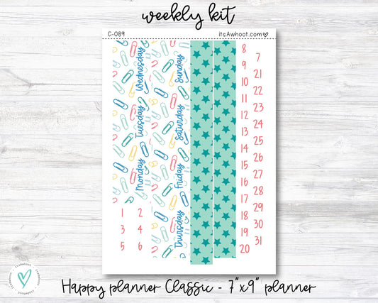 WEEKLY Kit Planner Stickers - "Back to School" - Happy Planner CLASSIC / 7"x9" - Vertical (C089)