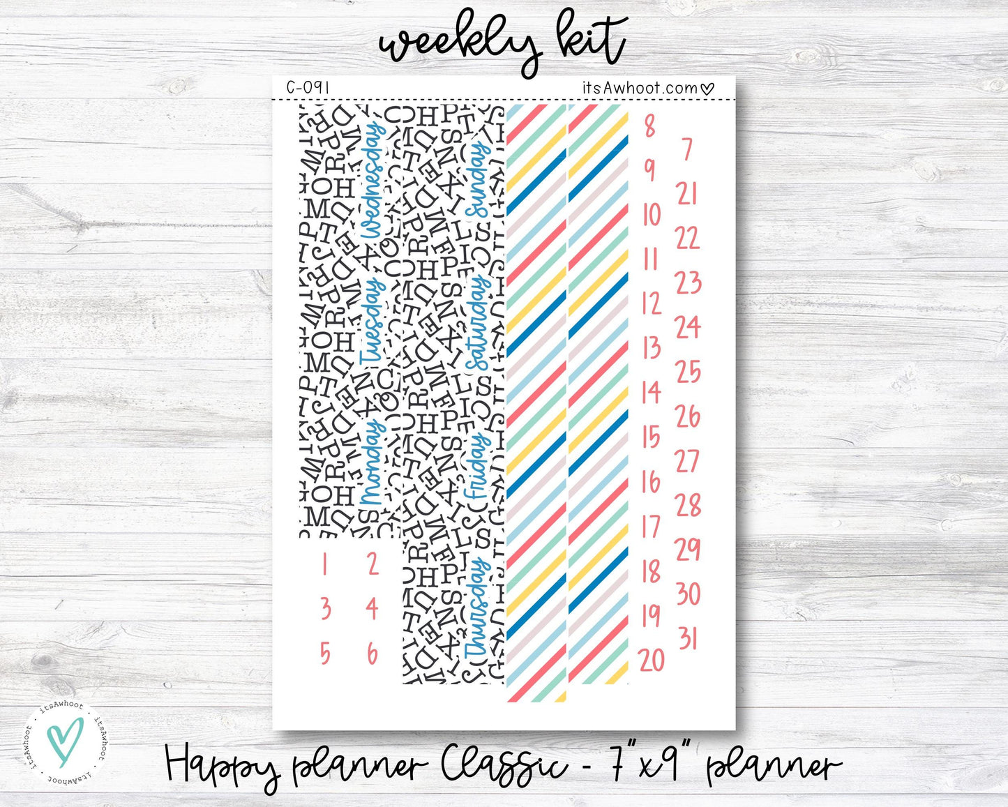 WEEKLY Kit Planner Stickers - "Back to School" - Happy Planner CLASSIC / 7"x9" - Vertical (C091)