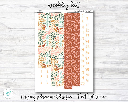WEEKLY Kit Planner Stickers - "Boho Fall" - Happy Planner CLASSIC / 7"x9" - Vertical (C094)