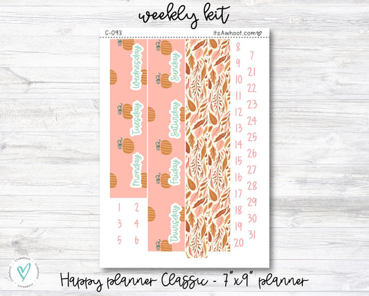 WEEKLY Kit Planner Stickers - "Boho Fall" - Happy Planner CLASSIC / 7"x9" - Vertical (C093)