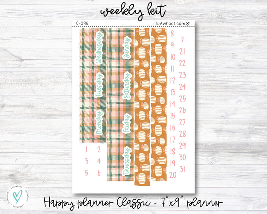WEEKLY Kit Planner Stickers - "Boho Fall" - Happy Planner CLASSIC / 7"x9" - Vertical (C095)