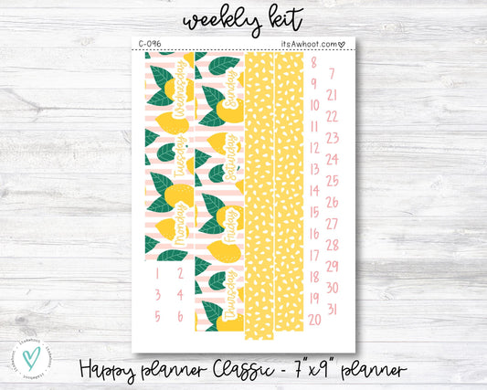 WEEKLY Kit Planner Stickers - "Summer Squeeze" - Happy Planner CLASSIC / 7"x9" - Vertical (C096)