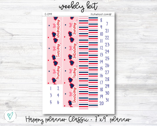 WEEKLY Kit Planner Stickers - "Sparklers & Bows" - Happy Planner CLASSIC / 7"x9" - Vertical (C099)