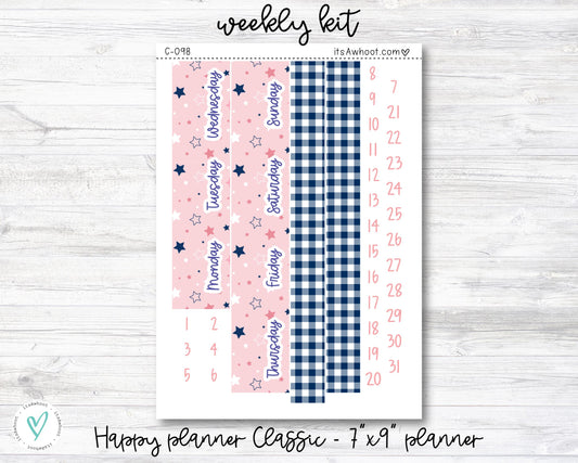 WEEKLY Kit Planner Stickers - "Sparklers & Bows" - Happy Planner CLASSIC / 7"x9" - Vertical (C098)