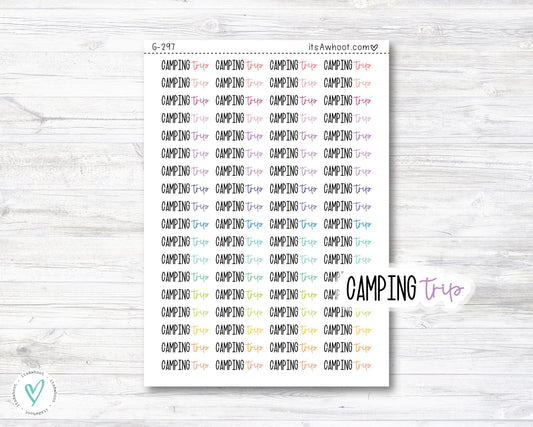 Camping Trip Script Planner Stickers (G297)