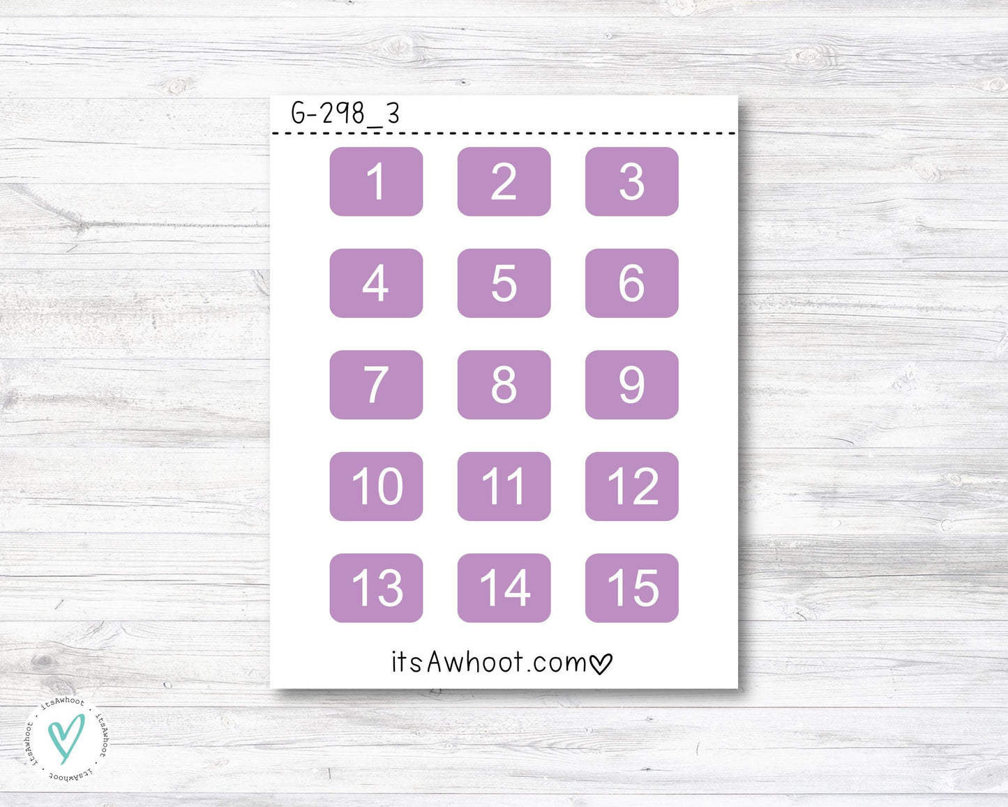 Diamond Painting Numbers Stickers, 1-15 (G298_3)