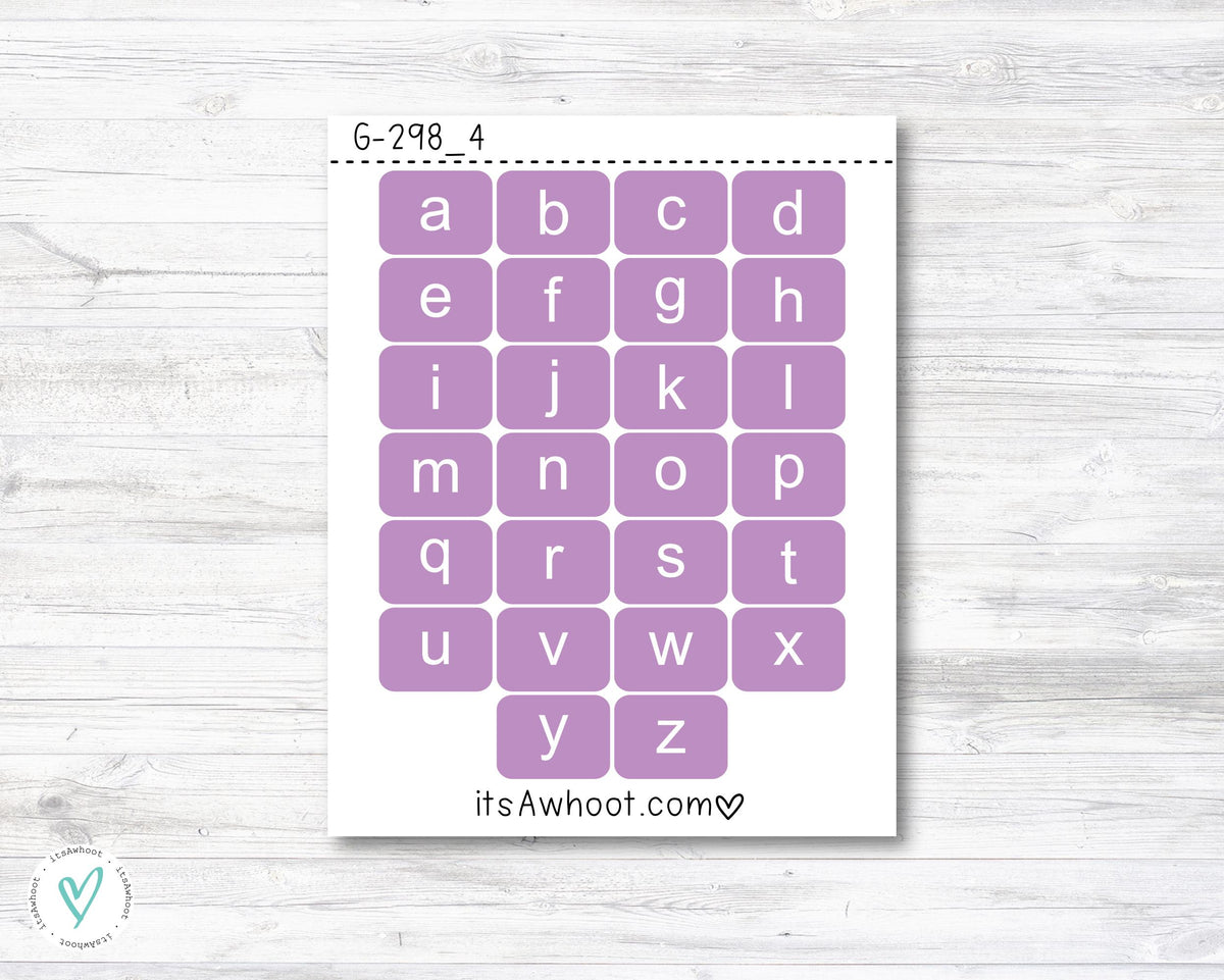 Diamond Painting Letter Stickers, Lowercase A-Z (G298_4)