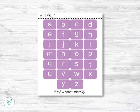 Diamond Painting Letter Stickers, Lowercase A-Z (G298_4)