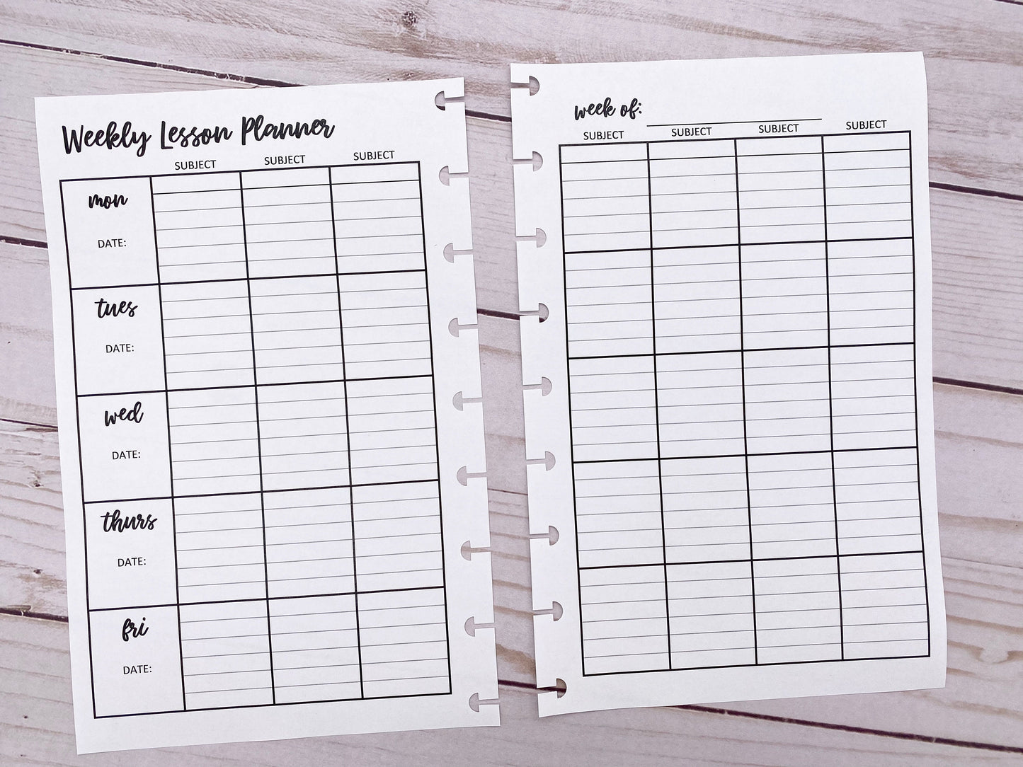 Teacher Lesson Planner, Weekly Lesson Planner Insert Pages for Happy Planner - Set of 4