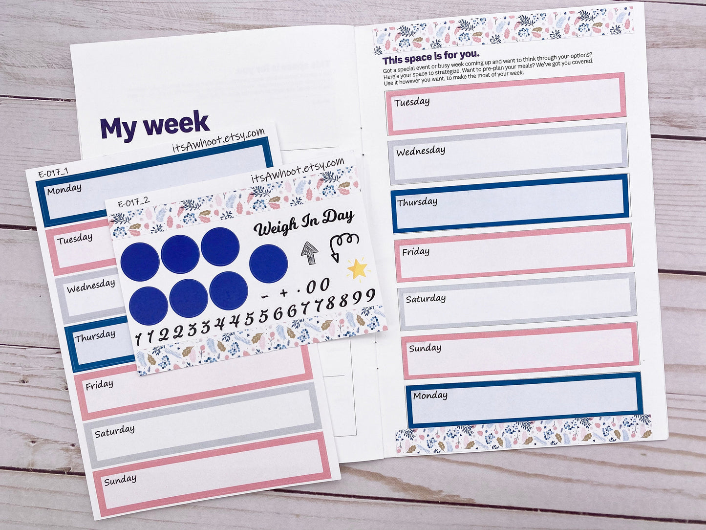 New Years Kit, Weight Loss Planner Stickers  (E064_1/2)