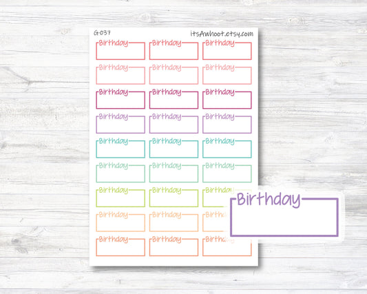 Birthday Planner Stickers (G037)