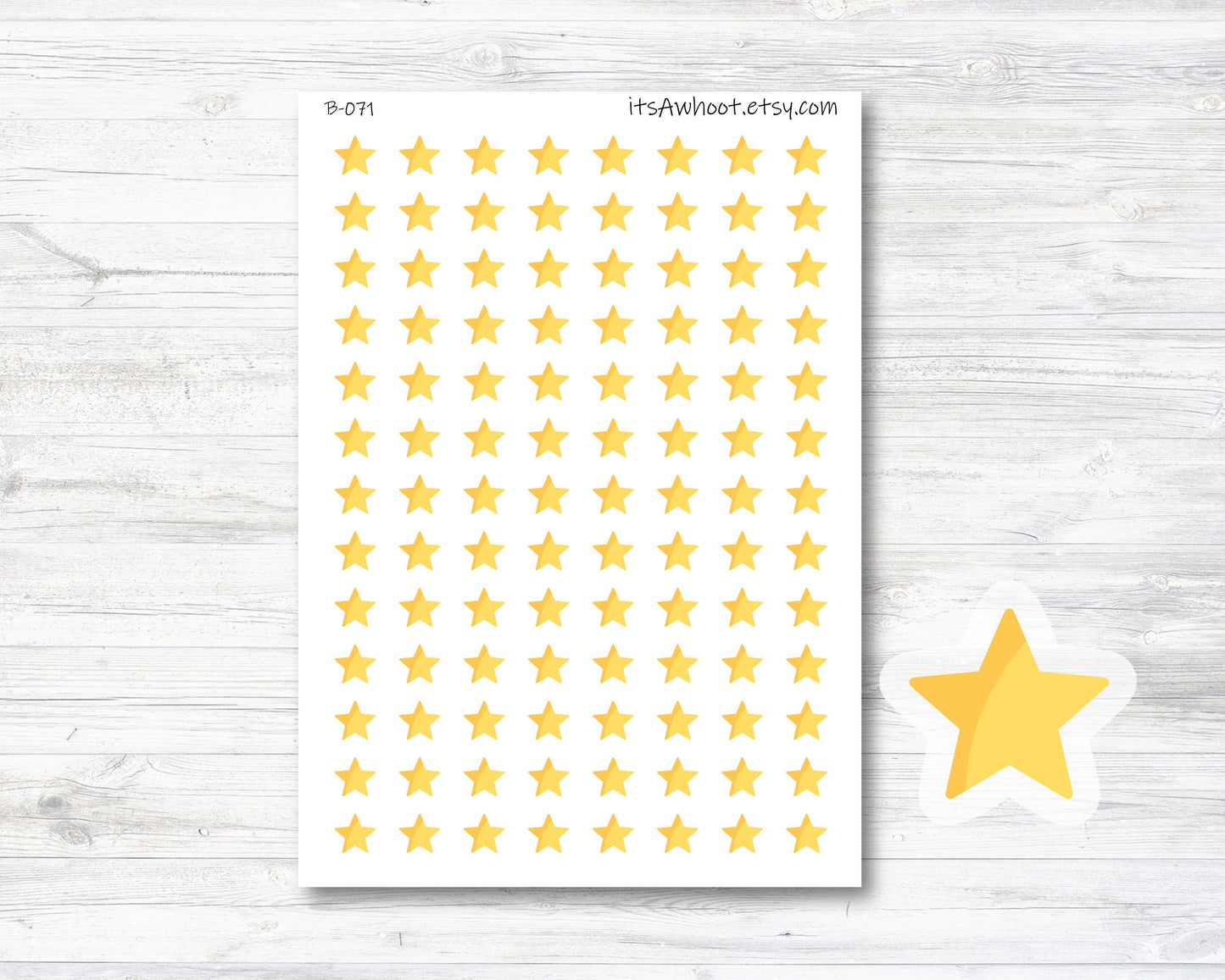 Star Planner Stickers - Yellow (B071)