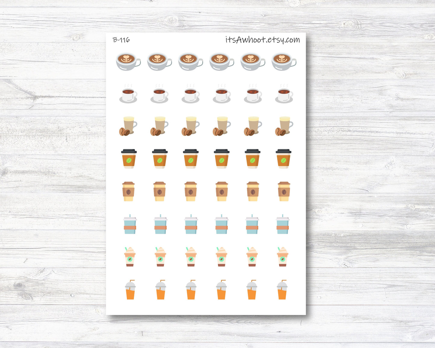 Foodie Stickers - Coffee (B116)