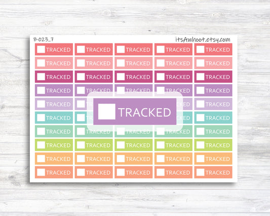 Tracked Check Off Tracker Stickers - Small Labels (B023_7)