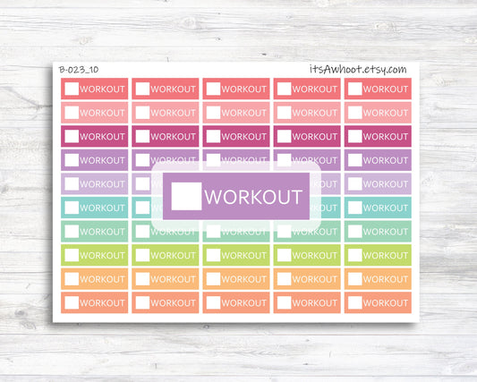 Workout Check Off Tracker Stickers - Small Labels (B023_10)