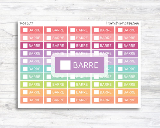 Barre Check Off Tracker Stickers - Small Labels (B023_12)