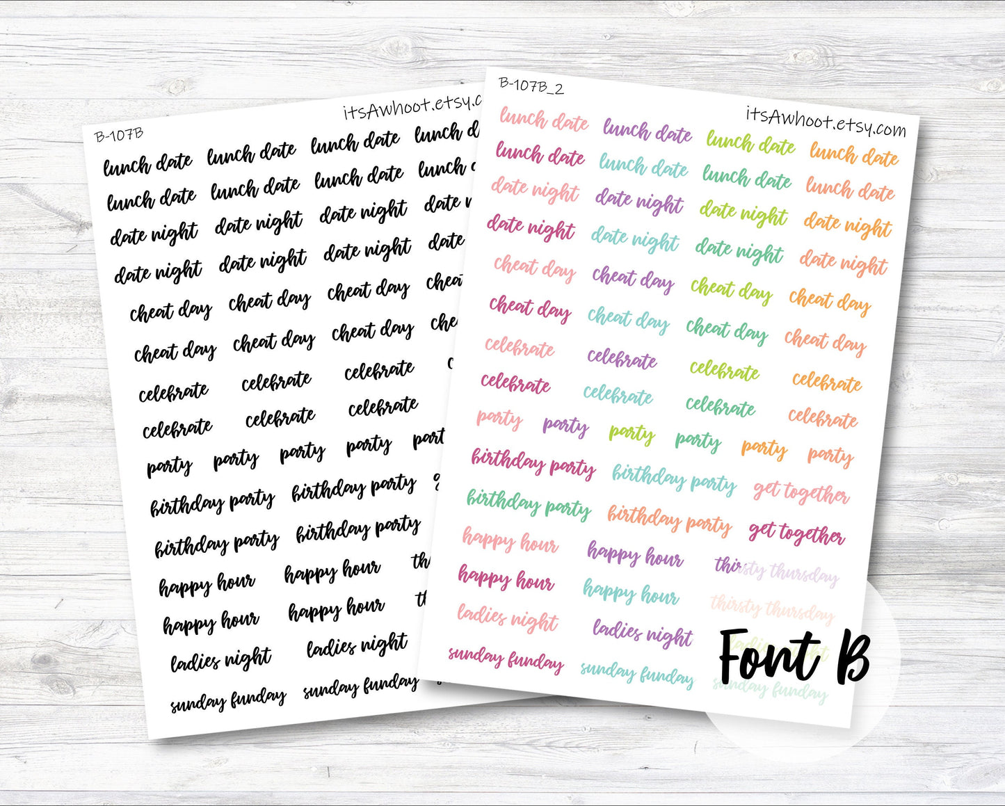 Meal Occasion Stickers (B107)