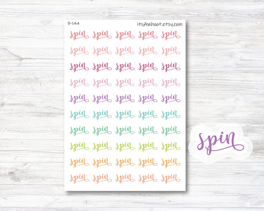 Spin Script Stickers (B144)