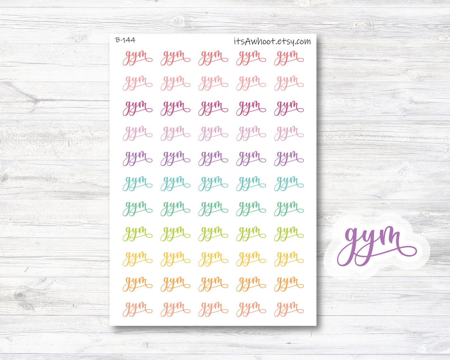 Gym Script Stickers (B144)