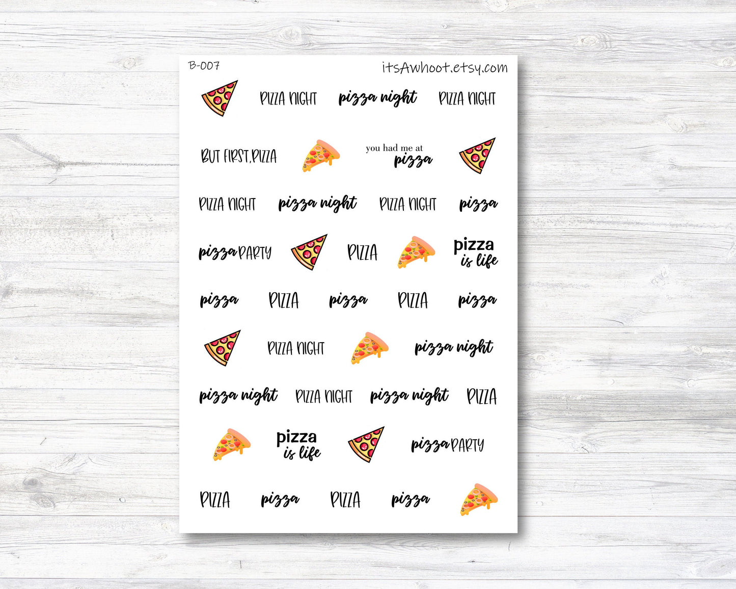 Pizza Night Stickers (B007)