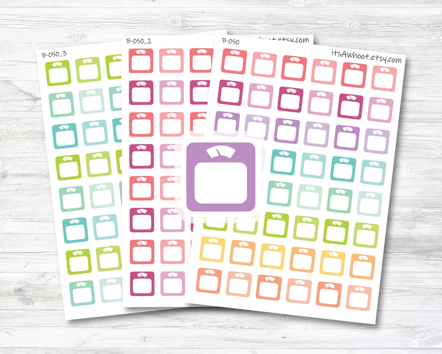 Weight Scale Planner Stickers (B050)