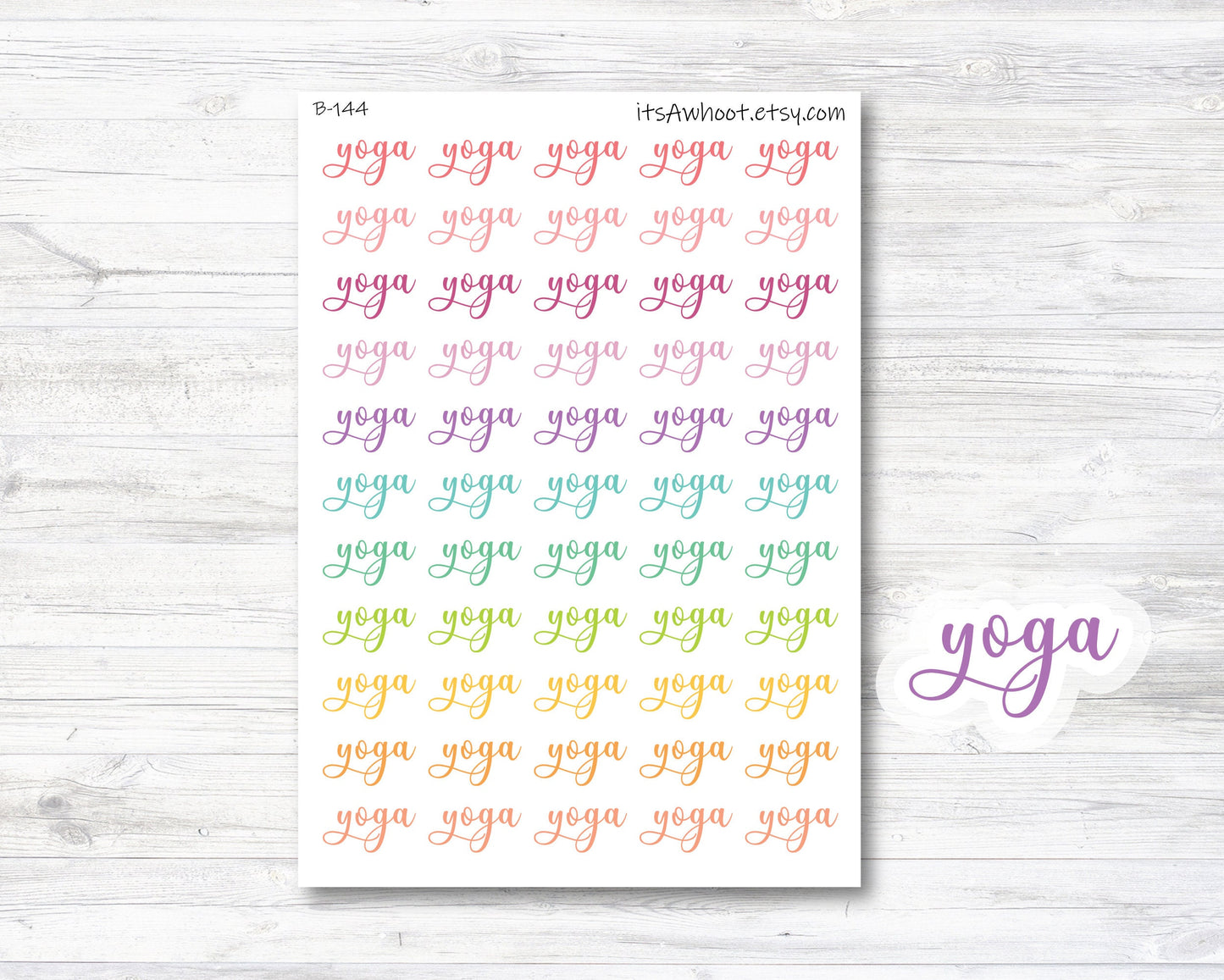 Yoga Script Stickers (B144)