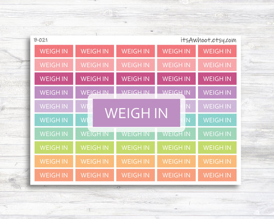 Weigh In Stickers - Small Label (B021)
