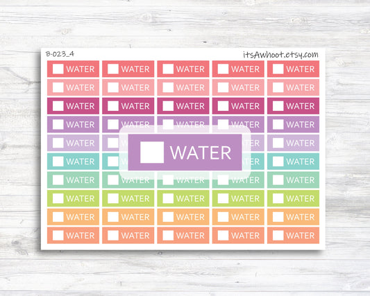 Water Check Off Tracker Stickers (B023_4)