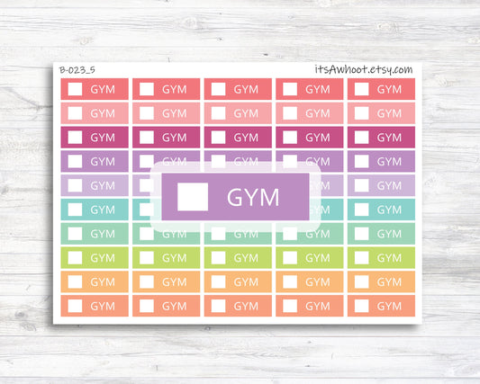 Gym Check Off Tracker Stickers - Small Labels (B023_5)
