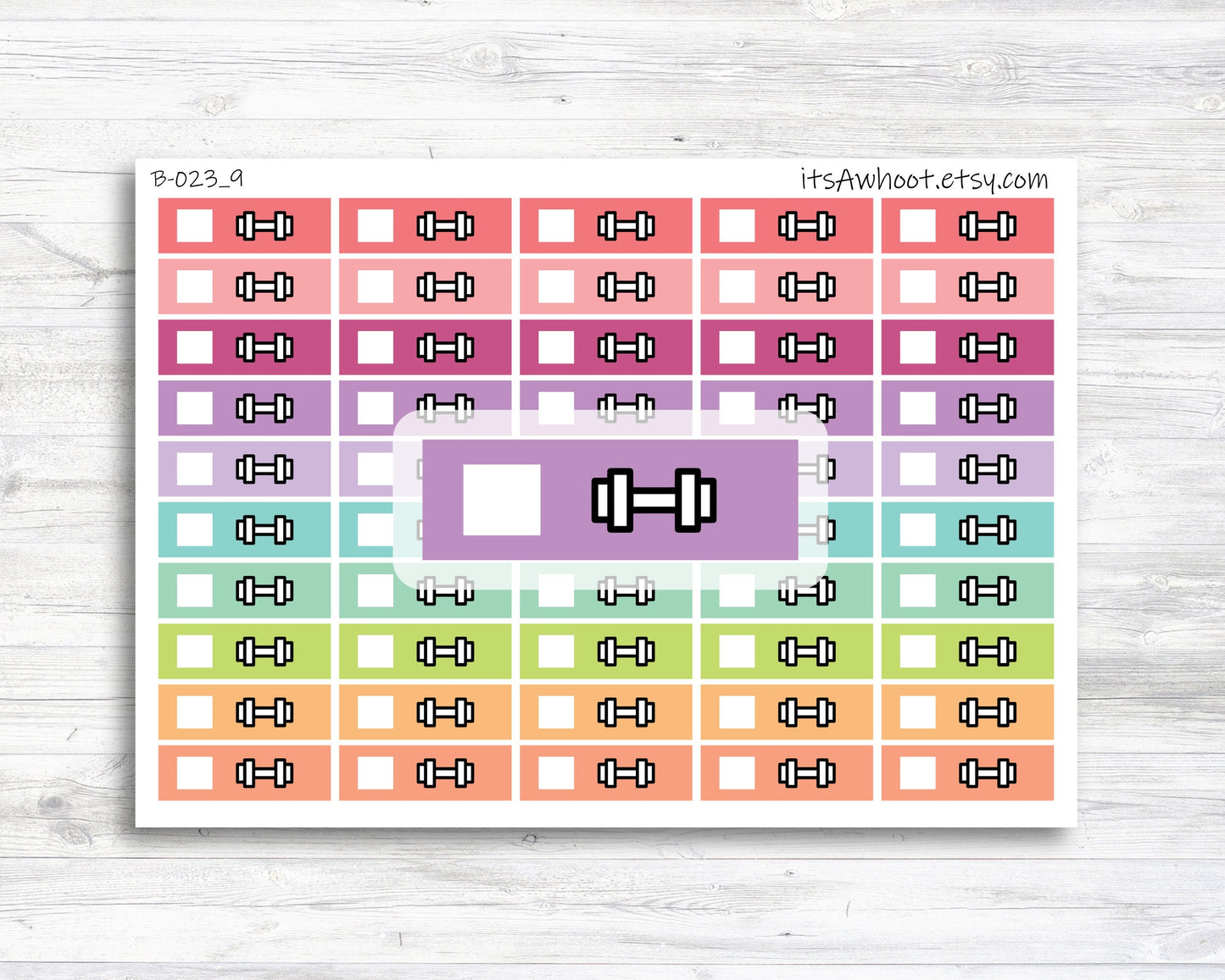 Barbell Check Off Tracker Stickers - Small Labels (B023_9)