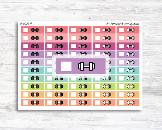 Barbell Check Off Tracker Stickers - Small Labels (B023_9)