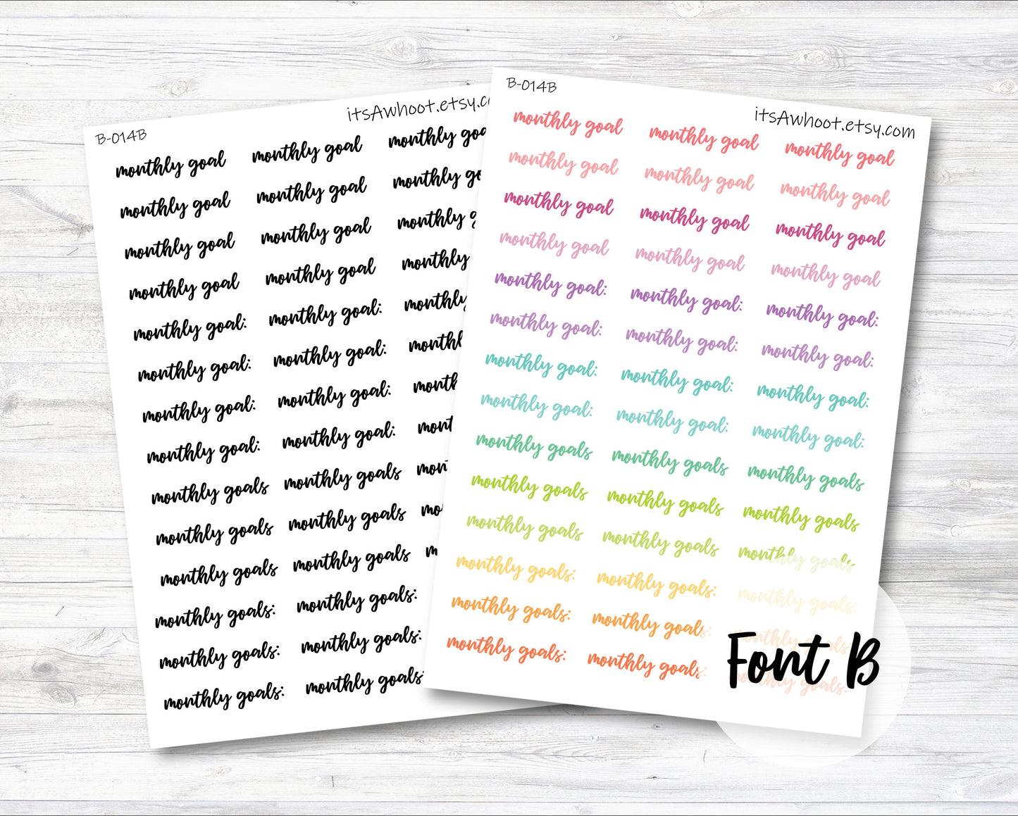 Monthly Goals Stickers (B014)