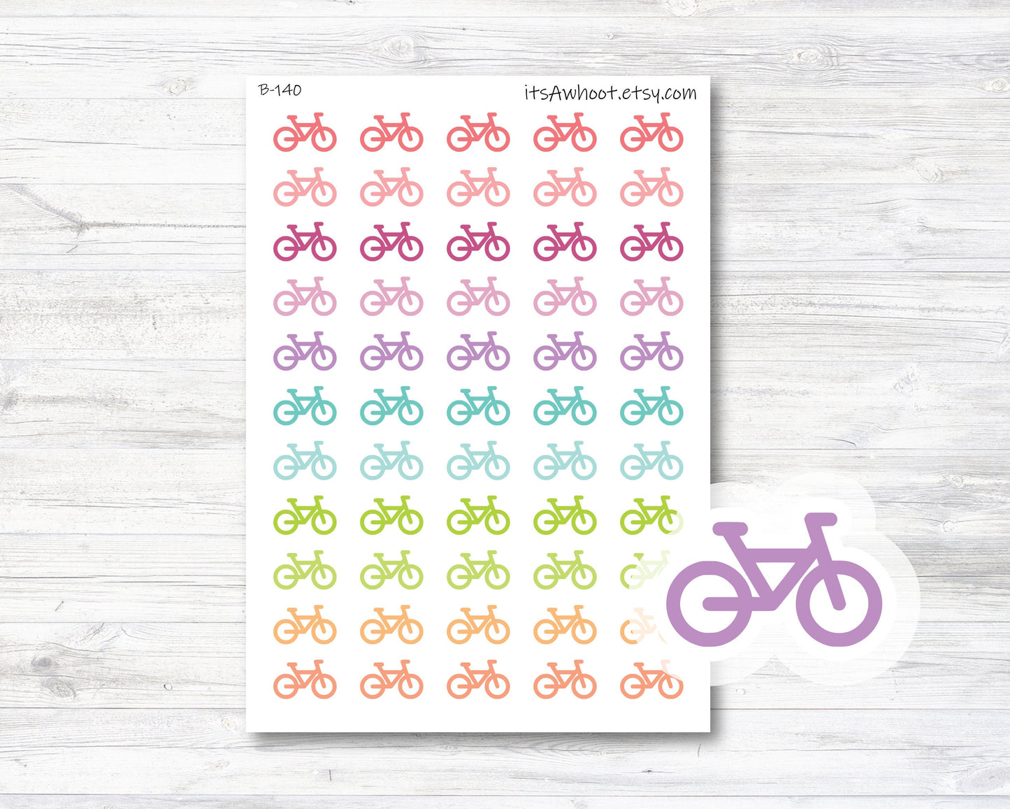 Biking Planner Stickers, Bike icon Stickers (B140)