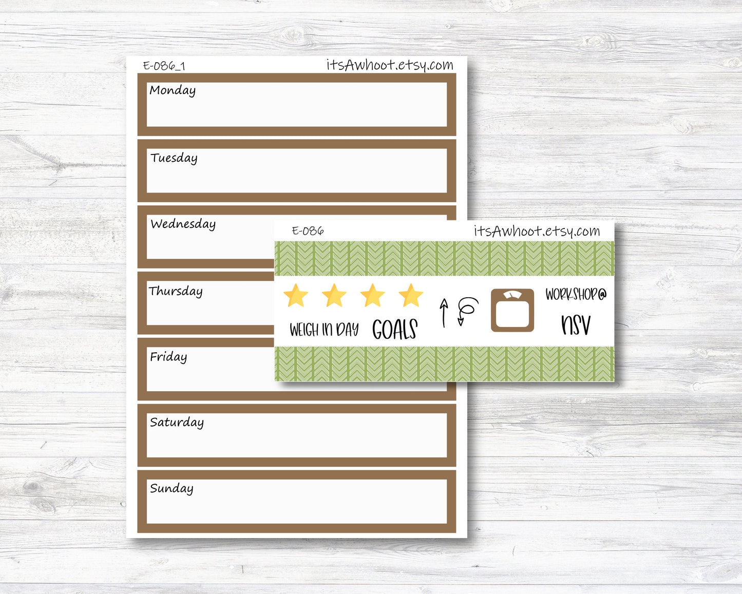 Camping Kit, Outdoors, Weight Loss Planner Stickers (B156)